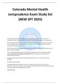 Colorado Mental Health Jurisprudence Exam Study Set &lpar;NEW SPT 2025&rpar;