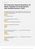 VA Contractor General Questions &sol;Q-Bank&sol; Complete Accurate Quizzes with Verified Answers&sol; 2025&period;