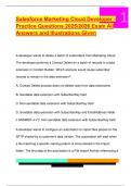  Salesforce Marketing Cloud Developer -  Practice Questions 2025&sol;2026 Exam All  Answers and Illustrations Given