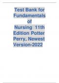 Test bank for Fundamentals of Nursing &ndash; 11th Edition Potter & Perry &lpar;2025&rpar; &vert; Complete Test Bank with NCLEX-Style Questions