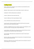 Cooling System  Exam questions and answers &comma;distinction guaranteed 2024&sol;2025