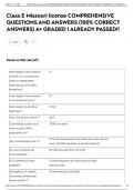 Class E Missouri license COMPREHENSIVE QUESTIONS AND ANSWERS &lpar;100&percnt; CORRECT ANSWERS&rpar; A&plus; GRADED &vert; ALREADY PASSED&excl;&excl;