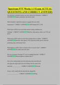 Spectrum FTT Weeks 1-3 Exam ACTUAL  QUESTIONS AND CORRECT ANSWERS