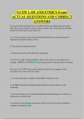 LCSW LAW AND ETHICS Exam  ACTUAL QUESTIONS AND CORRECT  ANSWERS 