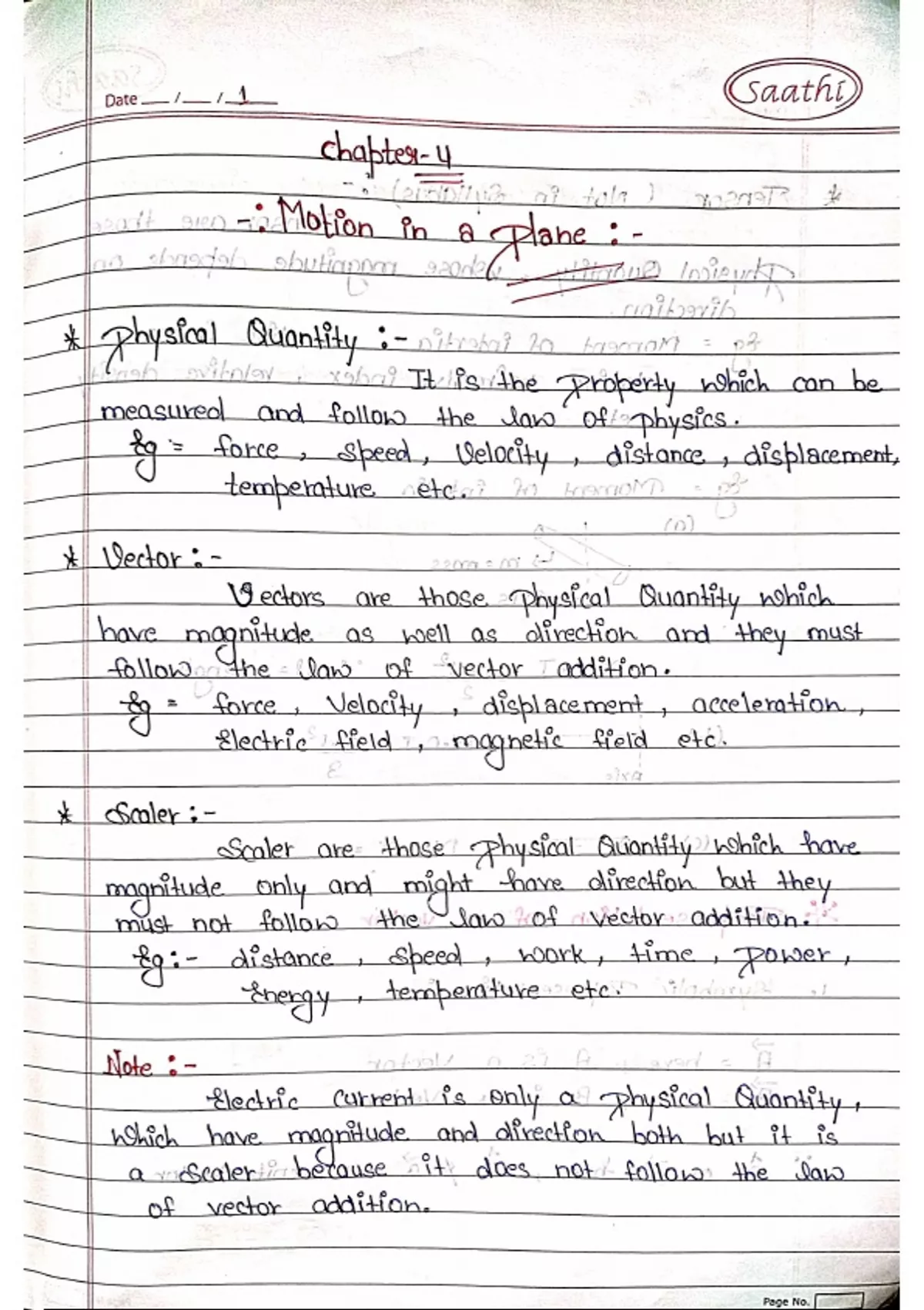 Motion in a Plane Handwritten Notes - Physics - Stuvia US