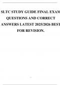SLTC STUDY GUIDE FINAL EXAM QUESTIONS AND CORRECT ANSWERS LATEST 2025&sol;2026 BEST FOR REVISION&period;