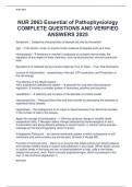 NUR 2063 Essential of Pathophysiology  COMPLETE QUESTIONS AND VERIFIED  ANSWERS 2025 
