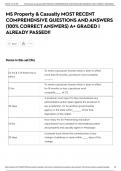 MS Property & Casualty MOST RECENT COMPREHENSIVE QUESTIONS AND ANSWERS &lpar;100&percnt; CORRECT ANSWERS&rpar; A&plus; GRADED &vert; ALREADY PASSED&excl;&excl;
