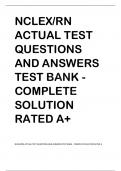 NCLEX&sol;RN  PROFDOC  ACTUAL TEST  QUESTIONS  AND ANSWERS  TEST BANK -  COMPLETE  SOLUTION  RATED A&plus; 