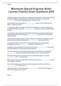 Minnesota Special Engineer Boiler  License Practice Exam Questions 2025 