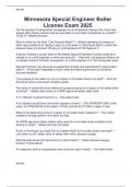 Minnesota Special Engineer Boiler  License Exam 2025 