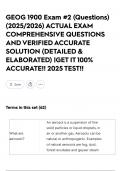 GEOG 1900 Exam &num;2 &lpar;Questions&rpar; &lpar;2025&sol;2026&rpar; ACTUAL EXAM COMPREHENSIVE QUESTIONS AND VERIFIED ACCURATE SOLUTION &lpar;DETAILED & ELABORATED&rpar; &vert;GET IT 100&percnt; ACCURATE&excl;&excl; 2025 TEST&excl;&excl;