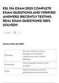 ESL 154 EXAM 2025 COMPLETE EXAM QUESTIONS AND VERIFIED ANSWERS &vert;RECENTLY TESTING REAL EXAM QUESTIONS&vert; 100&percnt; SOLVED&excl;&excl;