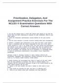 Prioritization&comma; Delegation&comma; And Assignment Practice Exercises For The NCLEX &reg; Examination Questions With Correct Answers