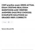 CSST practice exam &lpar;2025&rpar; ACTUAL EXAM &lpar;TESTING REAL EXAM QUESTIONS&rpar; AND VERIFIED ANSWERS &lpar;MULTIPLE CHOICES&rpar; &vert;COMPLETE SOLUTIONS &vert;A&plus; GRADED &vert;100&percnt; CORRECT&excl;&excl;