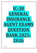 IC-38 GENERAL INSURANCE AGENT EXAMS QUESTION BANK 2025-2026