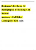 Bontrager's Textbook  Of Radiographic  Positioning And  Related Anatomy 10th Edition  Lampignano Test  Bank  &lpar;NEWEST EDITION&rpar;