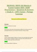 BIOD322 &sol; BIOD 322 Module 1&comma; 2&comma; 3&comma; 4&comma; 5 & 6 Exams&colon; &lpar;Latest 2025 &sol; 2026 Updates STUDY BUNDLE PACKAGE&rpar; Neuroscience &vert; Questions & Answers &vert; Grade A &vert; 100&percnt; Correct - Portage Learning