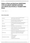 History of Rock and Roll Exam QUESTIONS WITH ACCURATE VERIFIED ANSWERS &lpar;ACCURATE SOLUTIONS&rpar; A&plus; PASSED&excl;&excl; 2025 EXAM