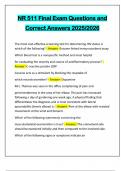 NR 511 Final Exam Questions and Correct Answers 2025&sol;2026