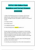 PHTLS 10th Edition Exam Questions and Correct Answers 2025&sol;2026