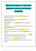 Memmlers chapter 13- the blood Questions and Correct Answers 2025&sol;2026