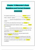 Chapter 15 Memmler's Exam Questions and Correct Answers 2025&sol;2026