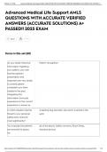 Advanced Medical Life Support AMLS QUESTIONS WITH ACCURATE VERIFIED ANSWERS &lpar;ACCURATE SOLUTIONS&rpar; A&plus; PASSED&excl;&excl; 2025 EXAM