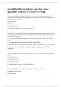 mental health technician practice exam questions with correct answers 