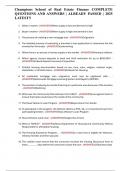 Champions School of Real Estate Finance COMPLETE QUESTIONS AND ANSWERS &vert; ALREADY PASSED &vert; 2025 LATEST&excl;&excl;