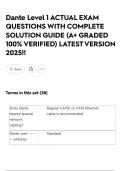 Dante Level 1 ACTUAL EXAM QUESTIONS WITH COMPLETE SOLUTION GUIDE &lpar;A&plus; GRADED 100&percnt; VERIFIED&rpar; LATEST VERSION 2025