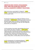 American Red Cross Lifeguarding Final Written Exam &ndash; 2025 Updated Actual Exam with Correct Solutions
