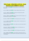 TSFA Vocab   UPDATED  ACTUAL   Exam  Questions and CORRECT Answers 