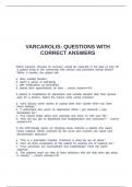 VARCAROLIS&colon; QUESTIONS WITH CORRECT ANSWERS
