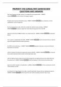 PROPERTY TAX CONSULTANT EXAM REVIEW QUESTIONS AND ANSWERS