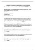 PSE 212 FINAL EXAM QUESTIONS AND ANSWERS