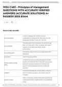 WGU C483 - Principles of Management QUESTIONS WITH ACCURATE VERIFIED ANSWERS &lpar;ACCURATE SOLUTIONS&rpar; A&plus; PASSED&excl;&excl; 2025 EXAM