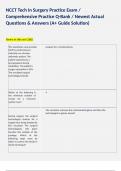 NCCT Tech In Surgery Practice Exam &sol; Comprehensive Practice Q-Bank &sol; Newest Actual Questions & Answers &lpar;A&plus; Guide Solution&rpar;  