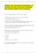 Chapter 05&colon; Theoretical Foundations of Nursing Practice Test Bank 