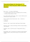 Theoretical Basis for Nursing ch 1-3 