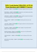 TSFA Vocab Spring UPDATED  ACTUAL    Exam Questions and CORRECT Answers