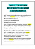TAUC PF PRE-SCRIBE U QUESTIONS AND CORRECT ANSWERS 2025&sol;2026