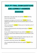 TAUC PF FINAL EXAM QUESTIONS AND CORRECT ANSWERS 2025&sol;2026