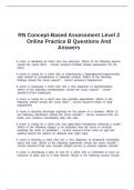 RN Concept-Based Assessment Level 2 Online Practice B Questions And Answers