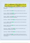TSFA Certification UPDATED ACTUAL   Exam Questions and CORRECT Answers