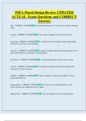 TSFA Floral Design Review UPDATED   ACTUAL  Exam Questions and CORRECT  Answers 