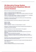 VA Alternative Energy System Contracting Exam Questions With All Correct Answers