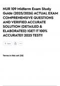 NUR 109 Midterm Exam Study Guide &lpar;2025&sol;2026&rpar; ACTUAL EXAM COMPREHENSIVE QUESTIONS AND VERIFIED ACCURATE SOLUTION &lpar;DETAILED & ELABORATED&rpar; &vert;GET IT 100&percnt; ACCURATE&excl;&excl; 2025 TEST&excl;&excl;
