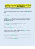 4th TSSA Part A &lpar;IV&rpar; UPDATED ACTUAL   Exam Questions and CORRECT Answers