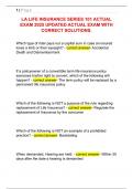 LA LIFE INSURANCE SERIES 101 ACTUAL  EXAM 2025 UPDATED ACTUAL EXAM WITH  CORRECT SOLUTIONS&period;